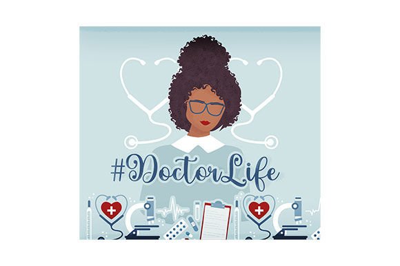 African American Doctor Wrap: Medical Crafts Asset