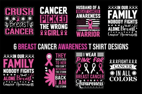 Breast Cancer Awareness Graphics for T-Shirt Designs