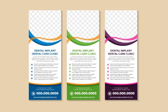 Dental Implant Vertical Banner: Graphics & Print Templates
