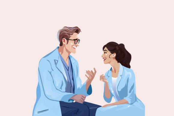Doctor and Nurse Talking: Fresh Graphics for Illustrations