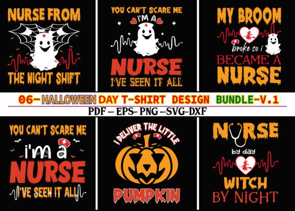 Halloween Day T-shirt Design Bundle: Graphics for Crafters
