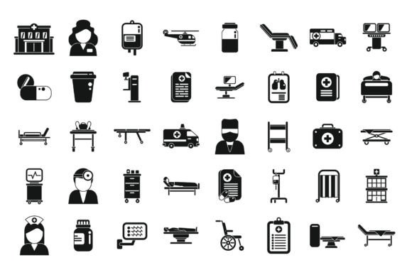 Hospitalization Icons: Simple Graphics for Health Blogs