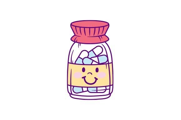 Kawaii Pill Bottle for Crafts and Medical Themes