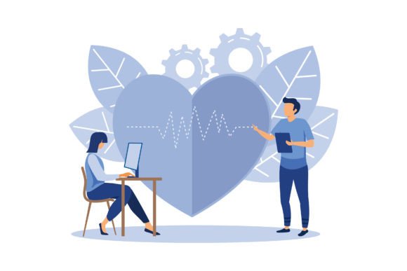 Male and Female Cardiologists Graphics & Illustrations Review