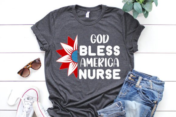 Review: God Bless America Nurse T Shirt Design for Embroidery